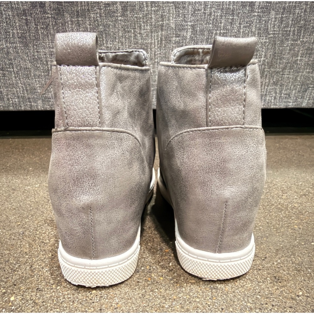 Wonder Nation Girls Metallic Silver Grey Hidden Wedge Sneaker Boots Size 3 - Picture 4 of 7